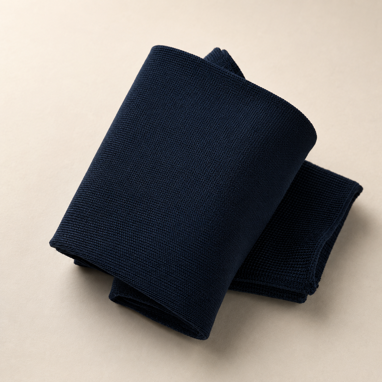 TUVEN Dress — folded navy mercerised cotton socks
